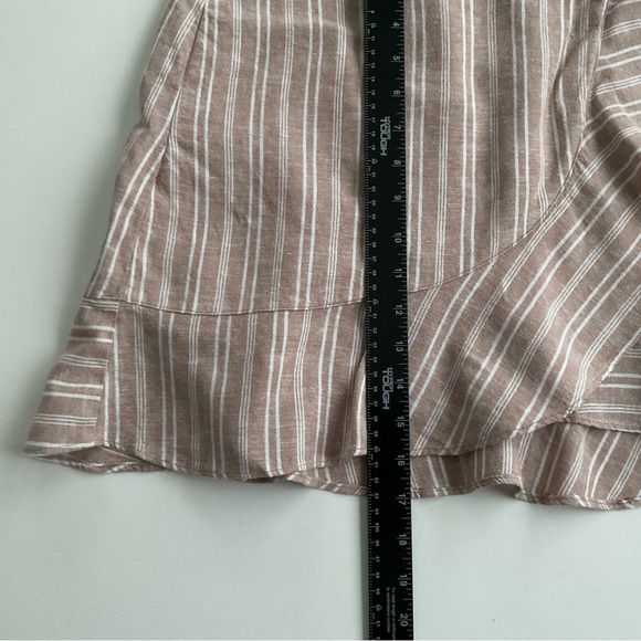 Abercrombie & Fitch Wrap Skirt Sz S Brown Striped Mini Ruffle Romantic Y2K 90s - Picture 5 of 10